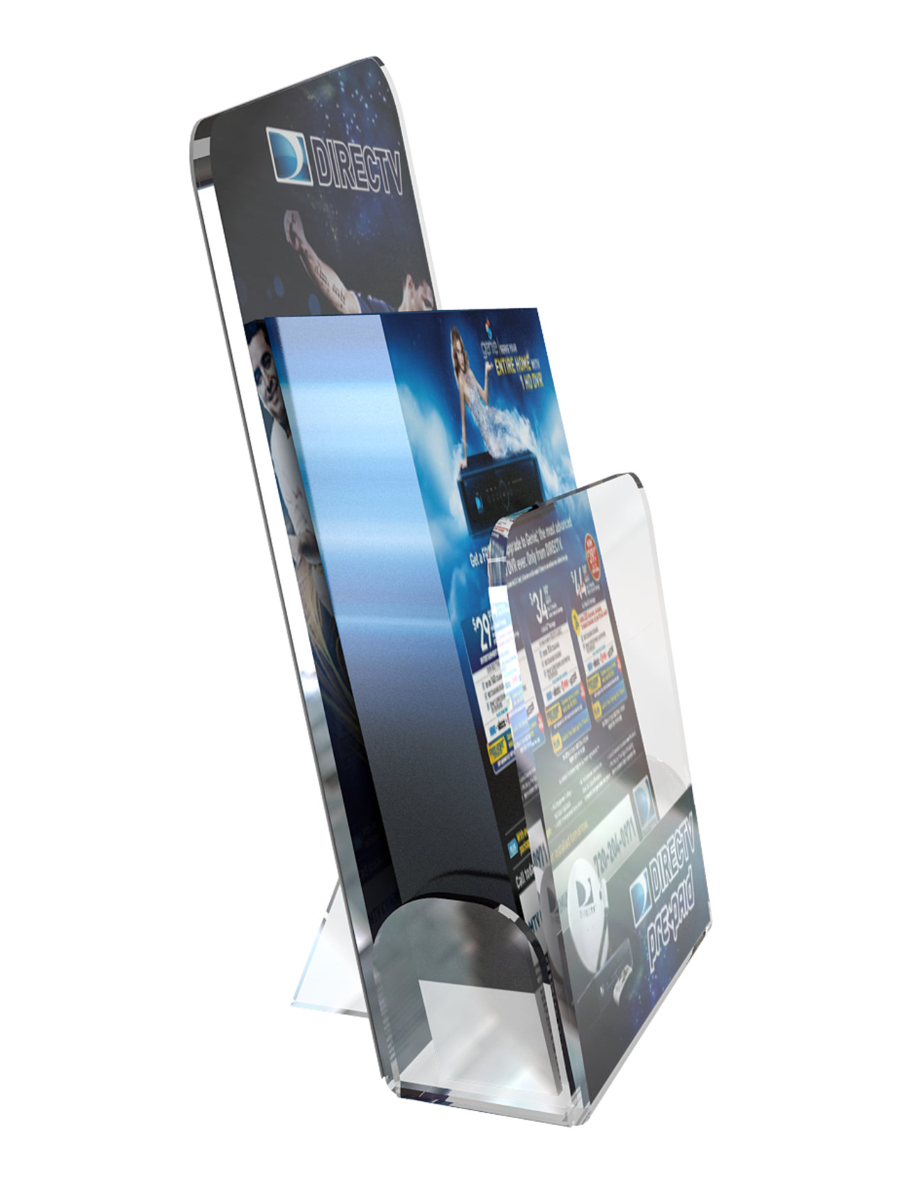 counter displays boxes directv