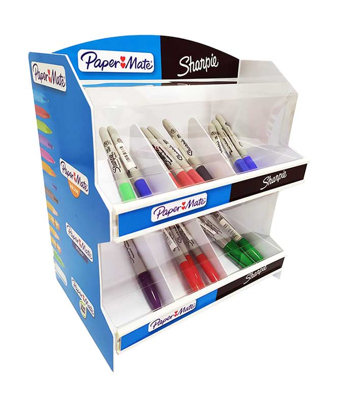 custom counter displays boxes papermate