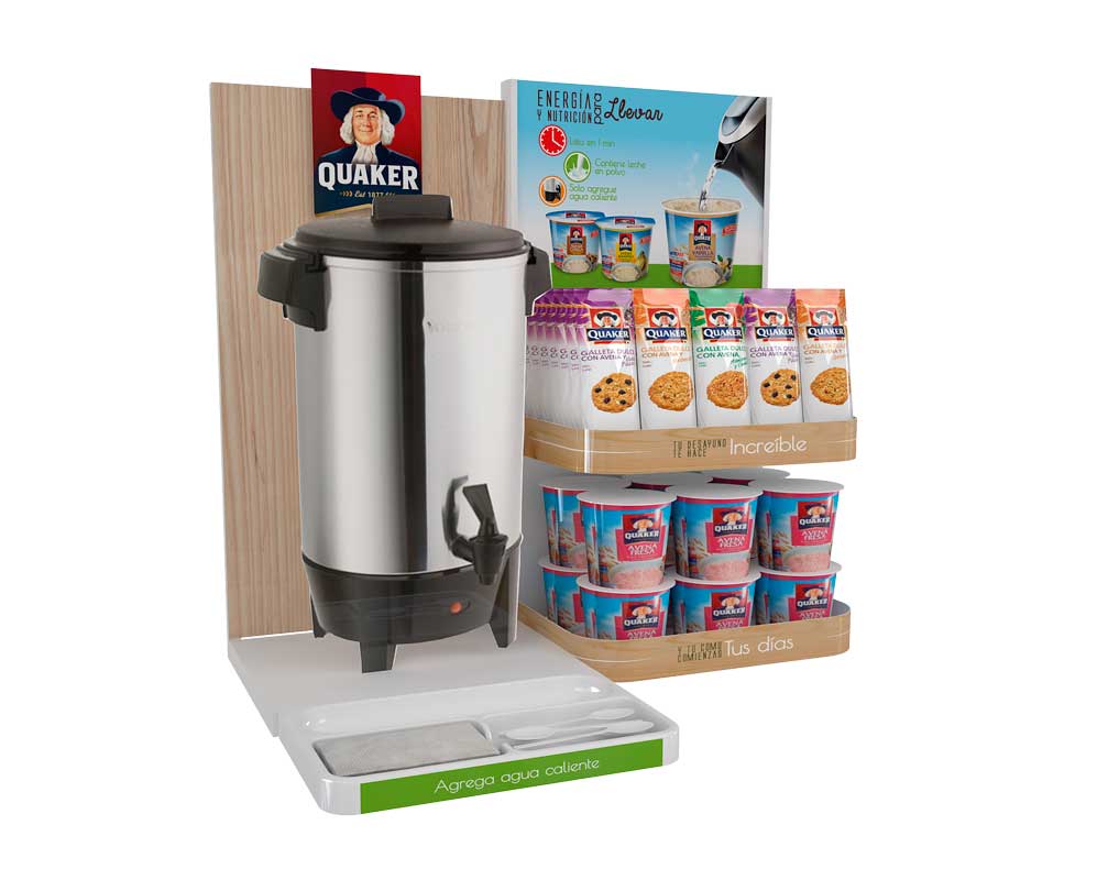custom counter displays boxes quaker