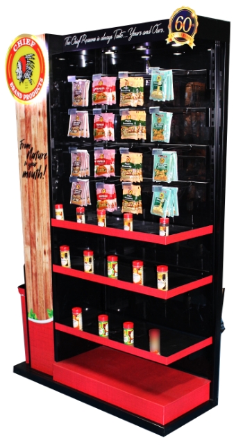 Custom end cap displays Chief information