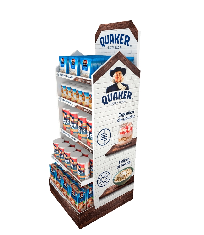 Cardboard display Quaker