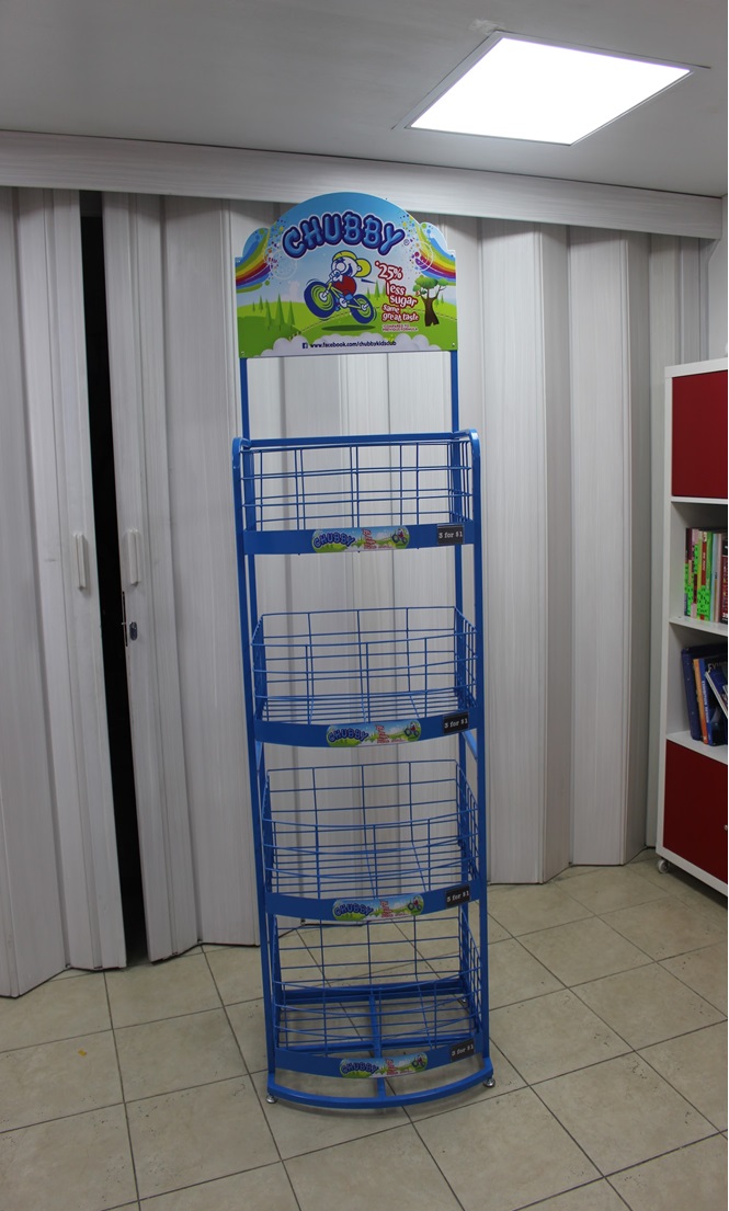 custom floor display chubby