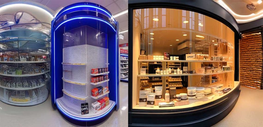 Differences between window-displays and end cap displays