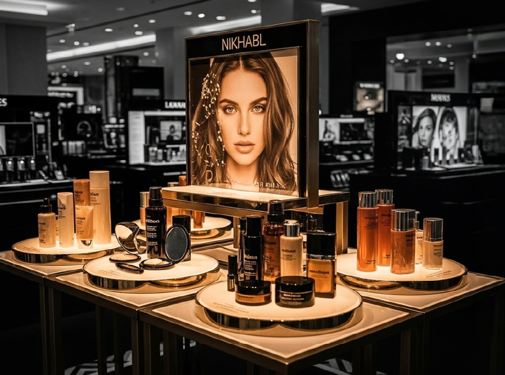 Beauty products display position strategically